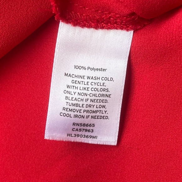 Trouvé Red Drape Front Ruched Blouse Long Sleeve V-Neck – Size Small - Picture 15 of 16